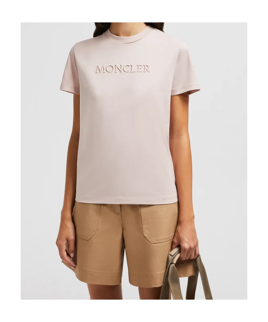 Moncler Logo Embroidered Crewneck T-Shirt