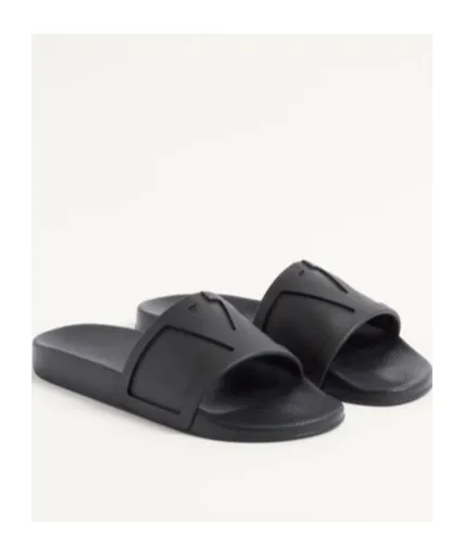Valentino Logo Embossed Slip-On Slides