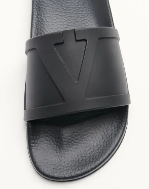 Valentino Logo Embossed Slip-On Slides