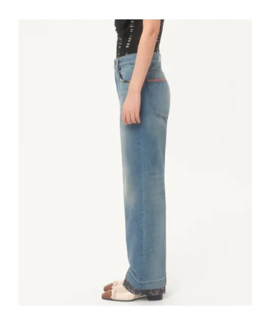 Valentino Logo Patch Straight Leg Jeans