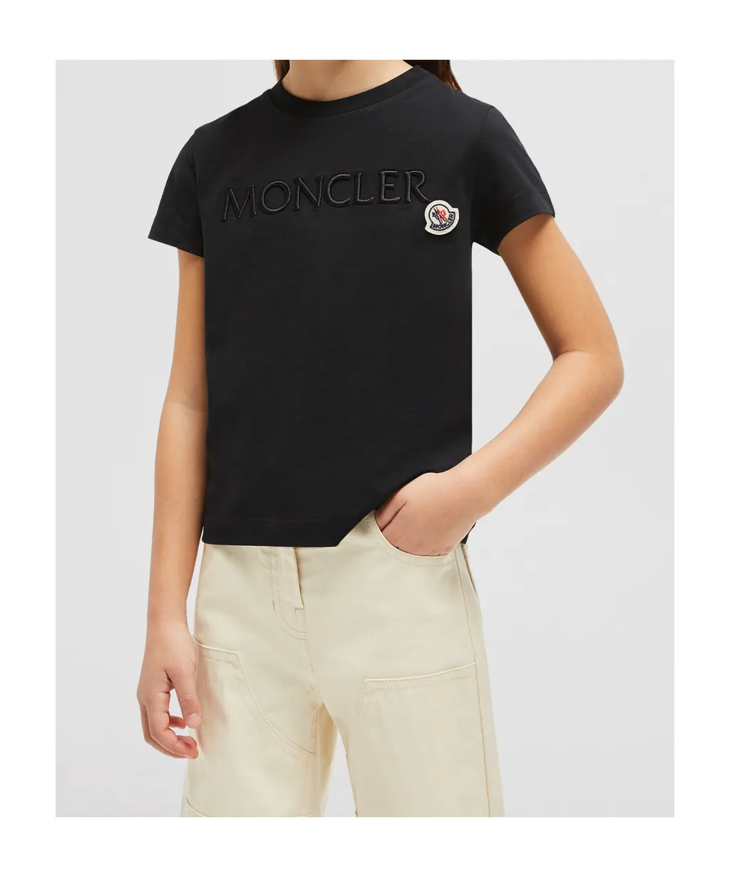 Moncler Enfant Logo Embroidered T-Shirt
