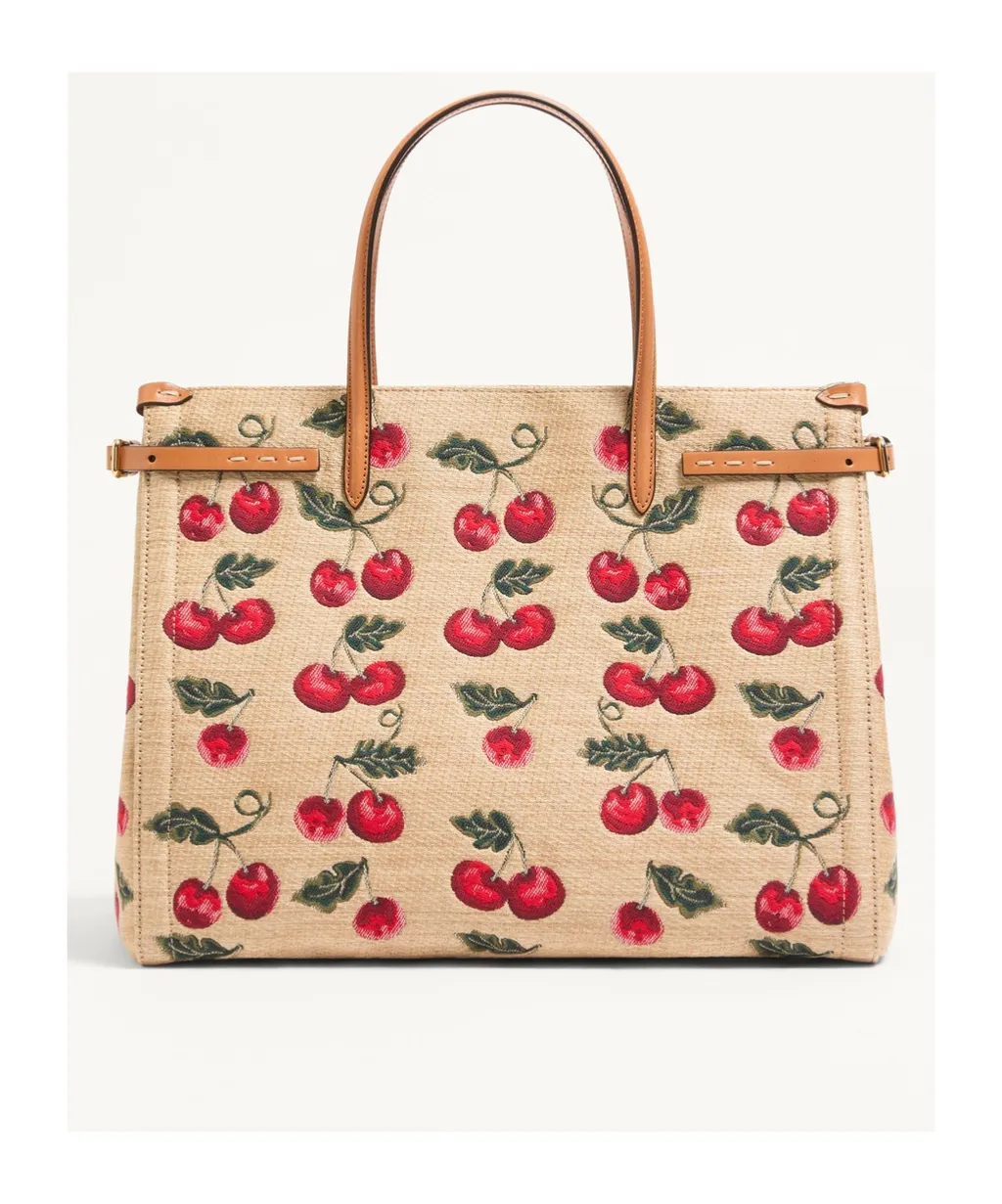 Valentino Antibes Cherry Patterned Medium Tote Bag