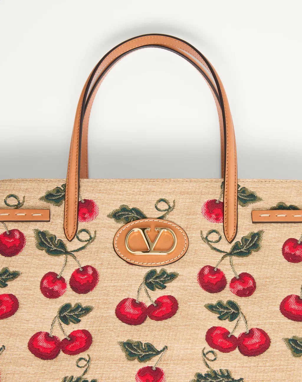 Valentino Antibes Cherry Patterned Medium Tote Bag