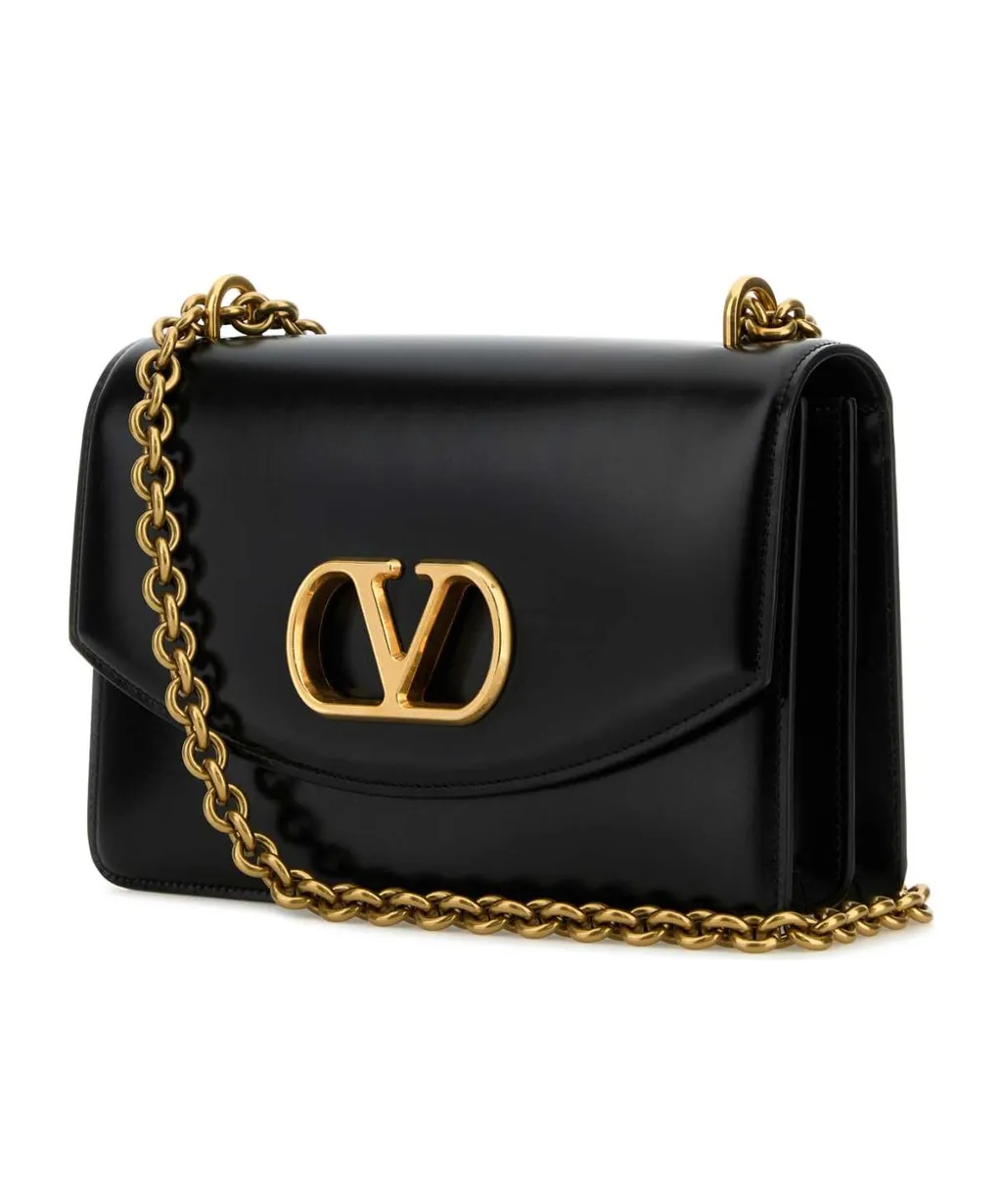 Valentino Vlogo Plaque Foldover Top Shoulder Bag