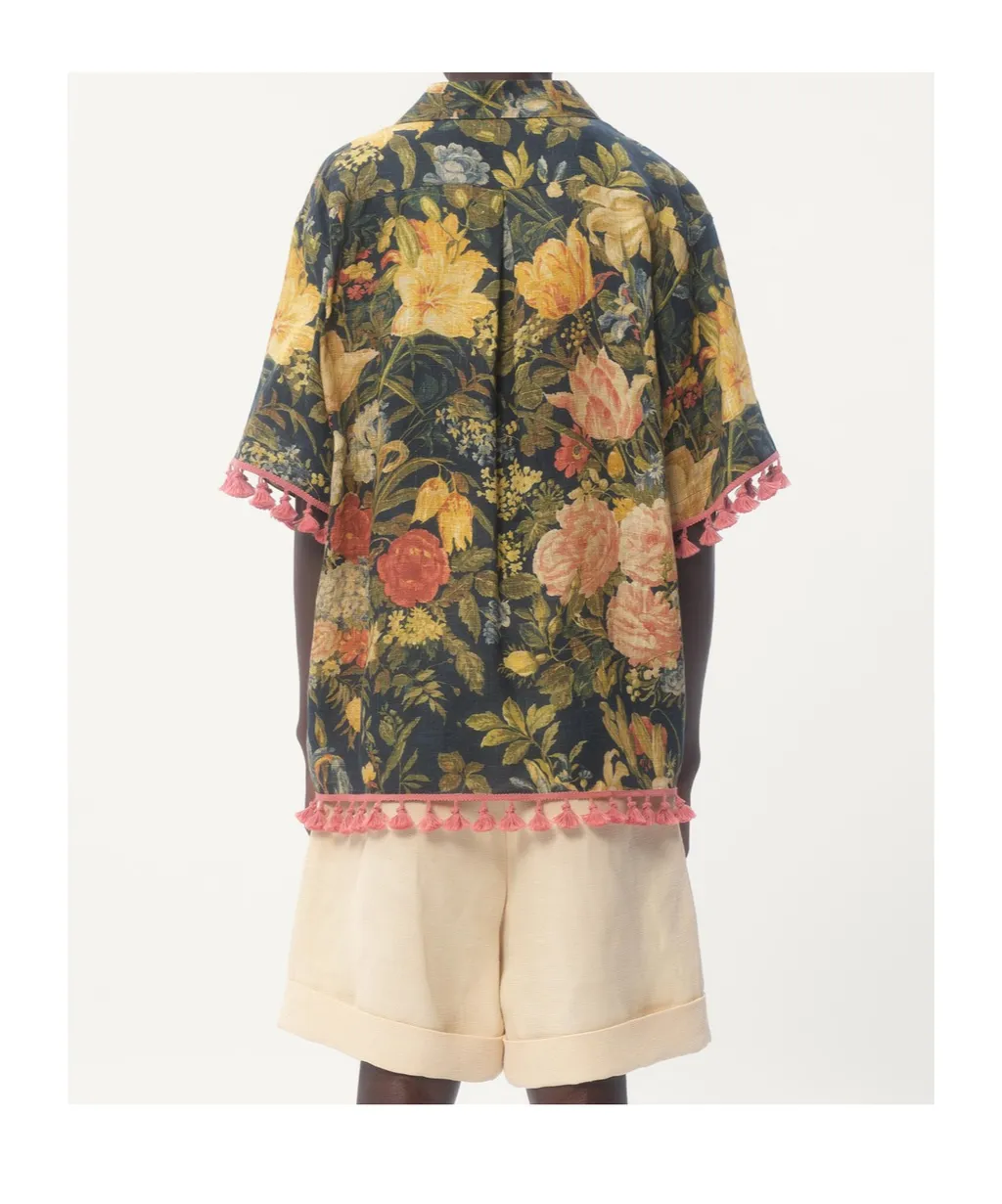 Valentino All-Over Floral Printed Short-Sleeved Shirt