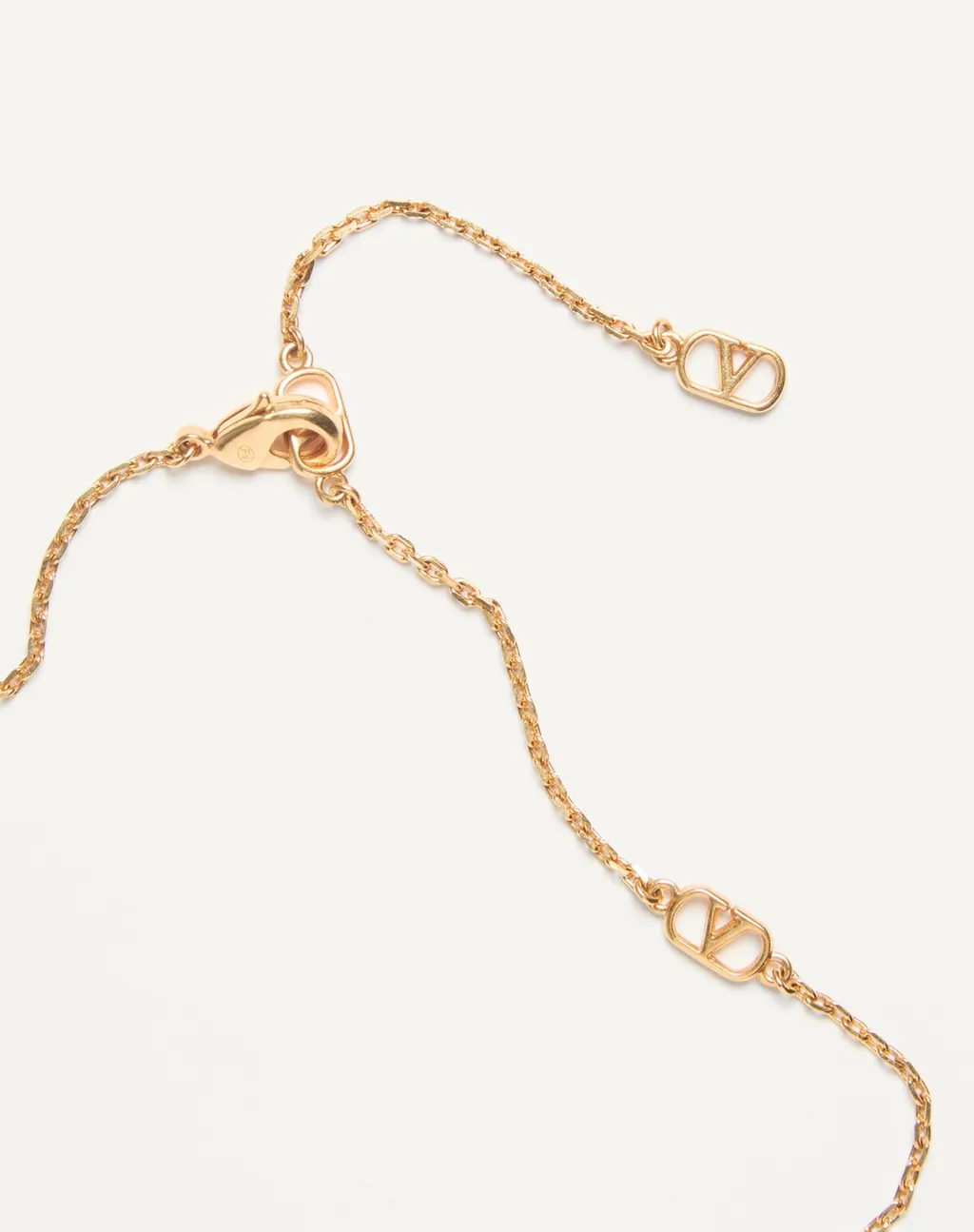 Valentino Logo Plaque Cable-Link Chained Necklace