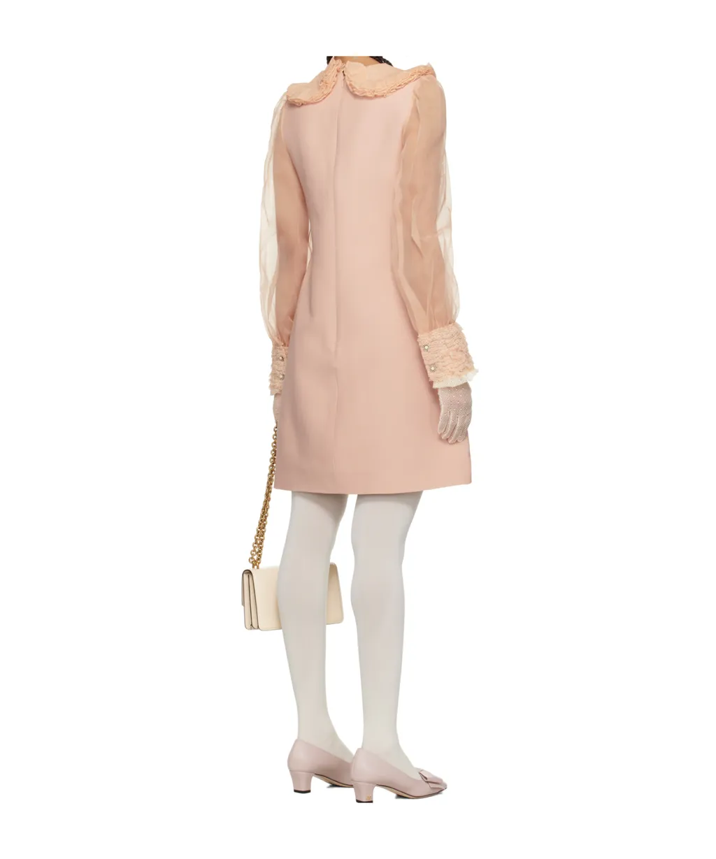 Valentino Crepe Couture Lace Detailed Dress