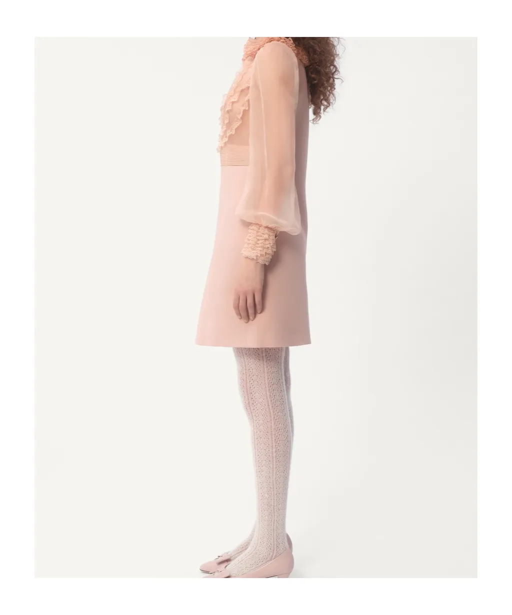 Valentino Crepe Couture Lace Detailed Dress