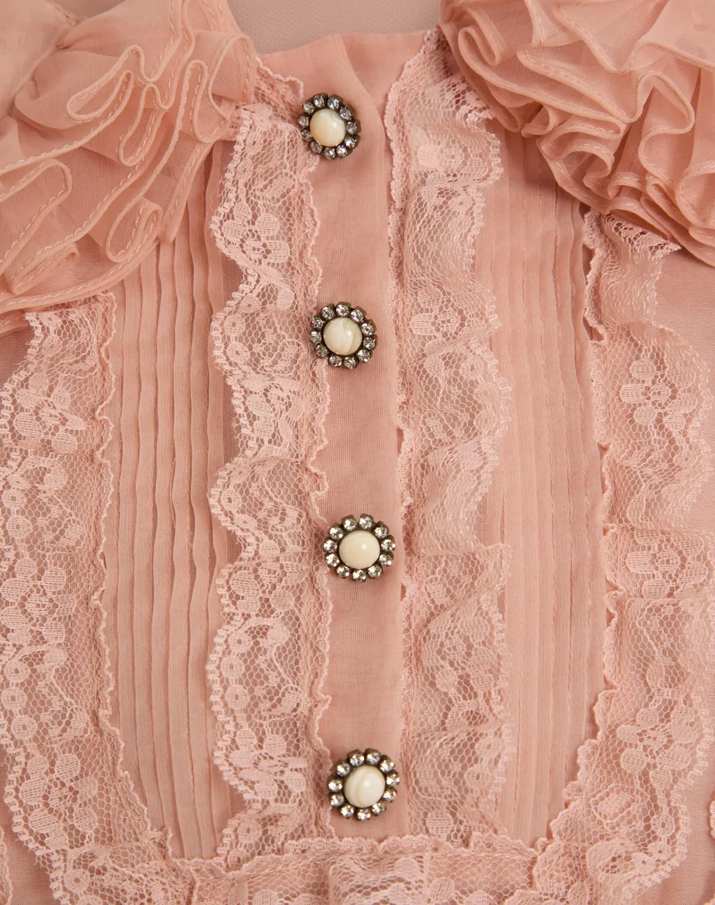 Valentino Crepe Couture Lace Detailed Dress