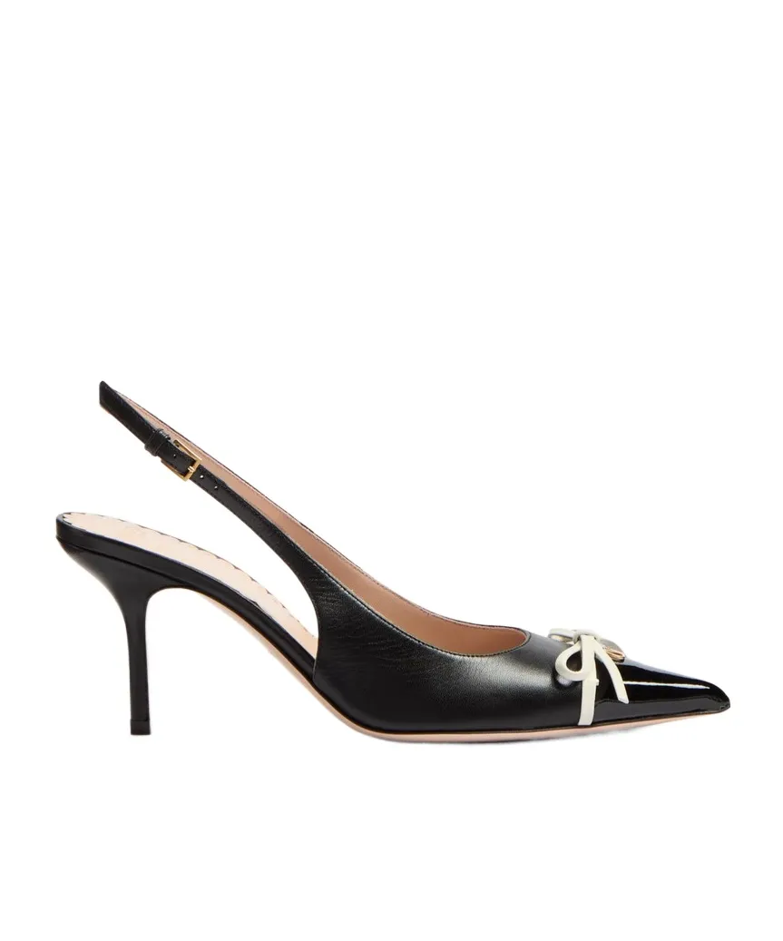 Valentino Bepointy Bow Detailed Slingback Pumps