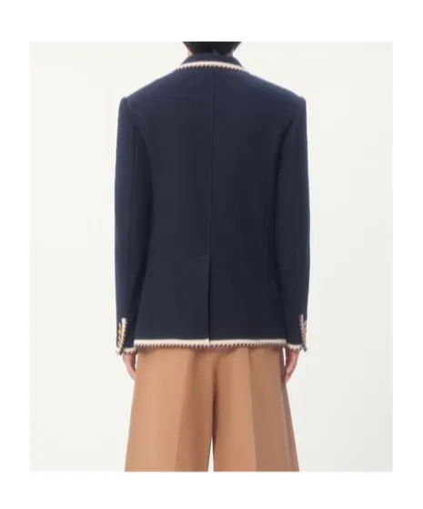 Valentino Single-Breasted Straight Hem Blazer