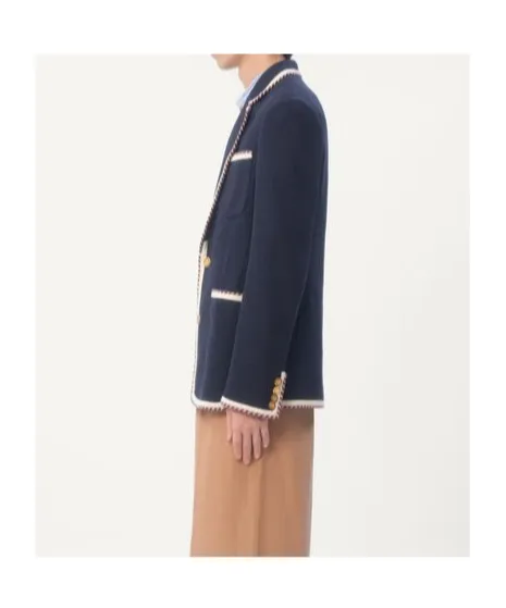 Valentino Single-Breasted Straight Hem Blazer