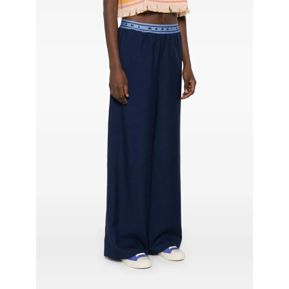 Marni Logo-Band Wide-Leg Trousers