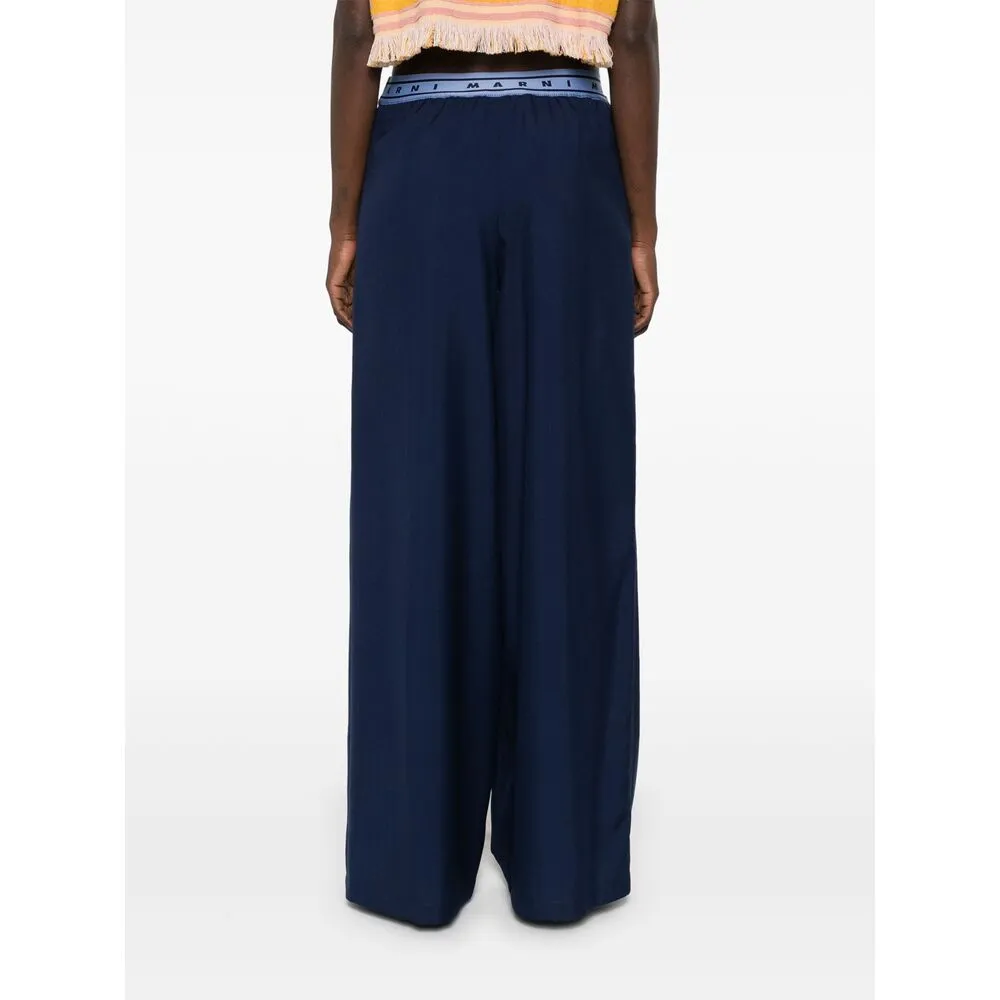 Marni Logo-Band Wide-Leg Trousers