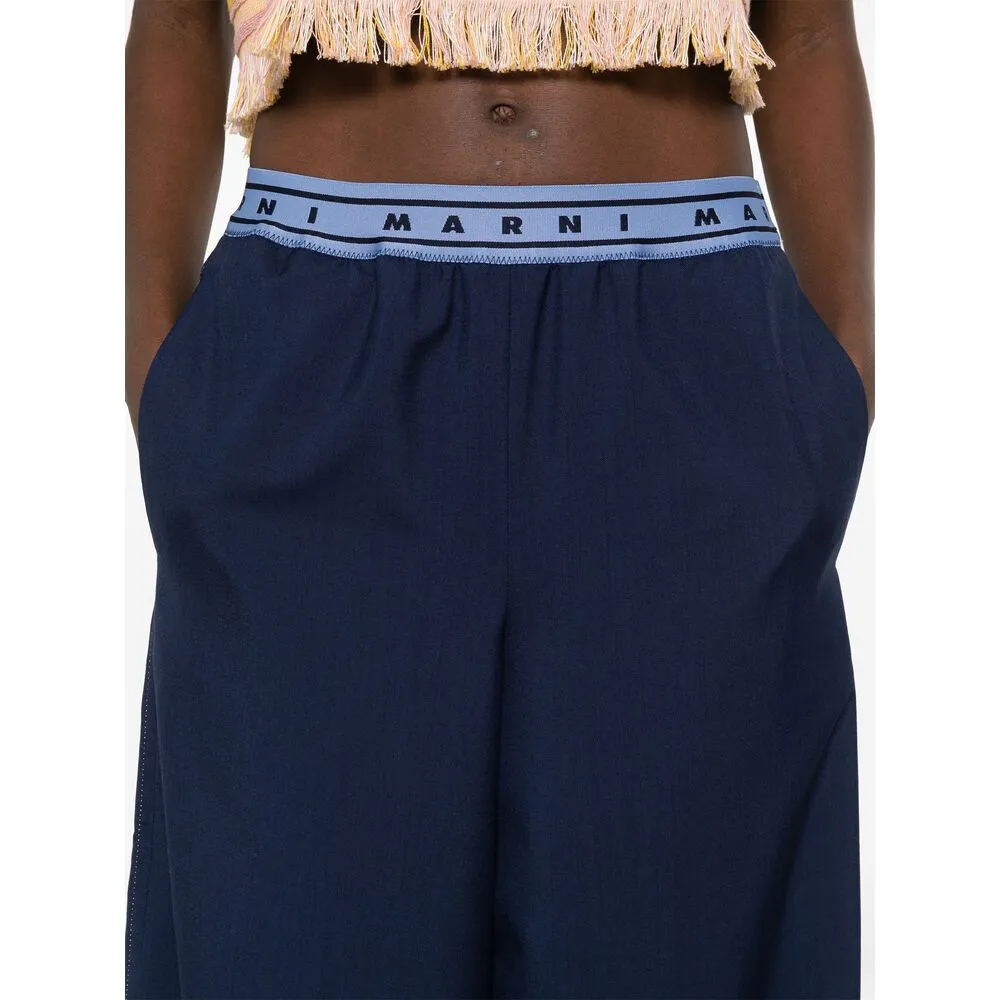 Marni Logo-Band Wide-Leg Trousers