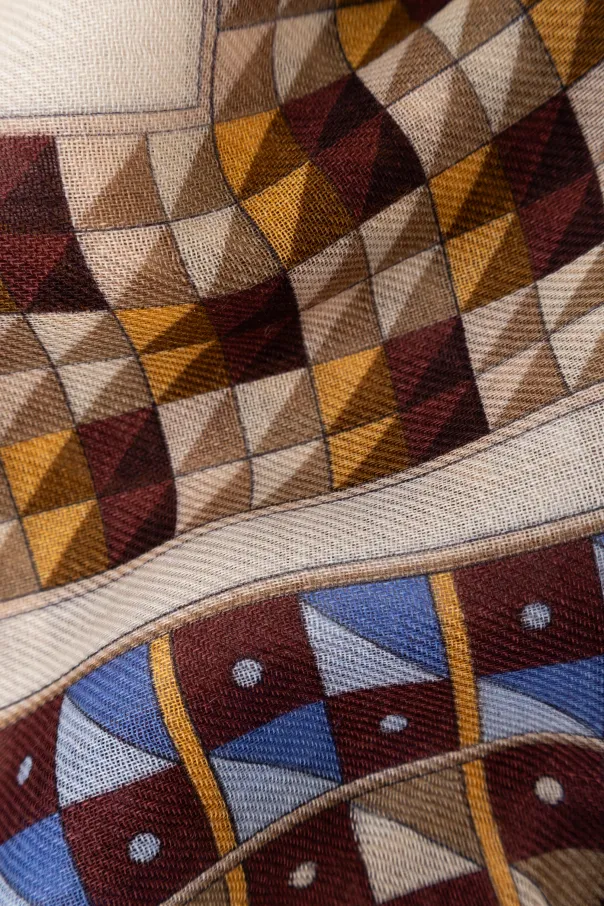 Ferragamo Graphic Printed Frayed-Edge Scarf