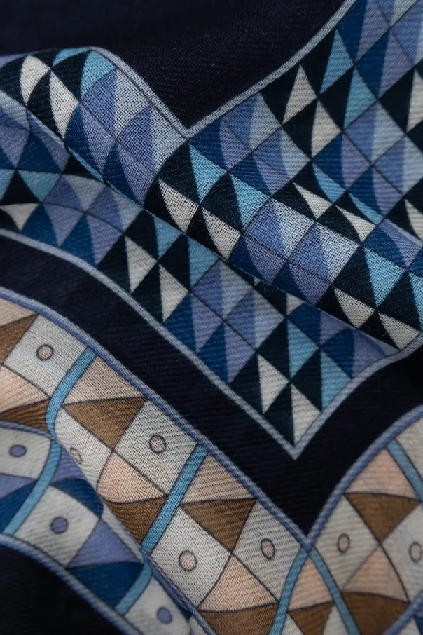 Ferragamo Graphic Printed Frayed-Edge Scarf