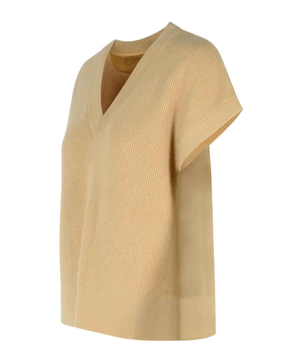 Purotatto Ribbed V-Neck Knitwear