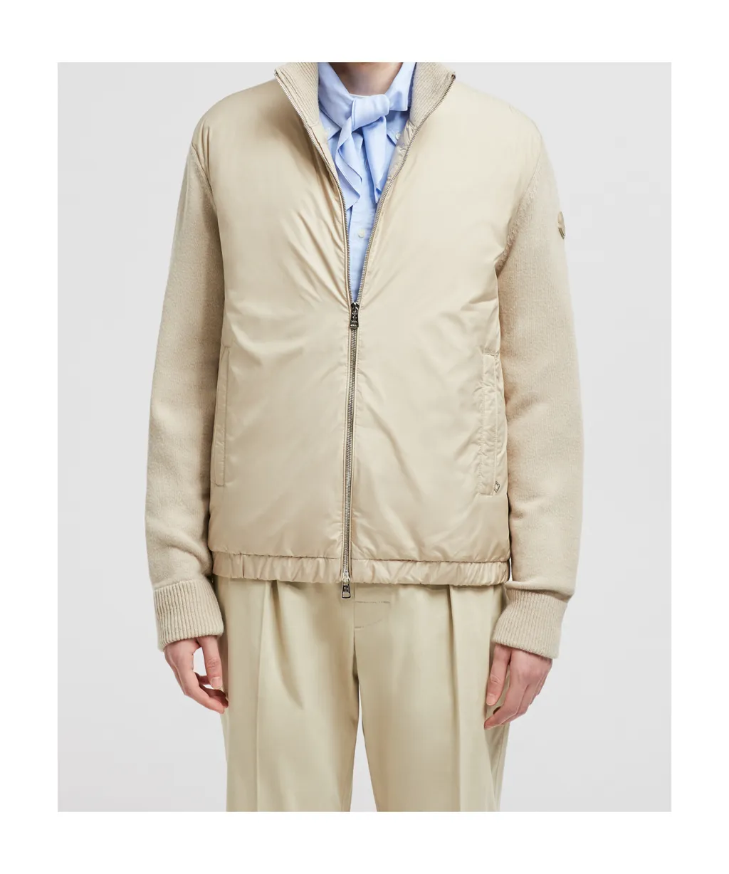 Padded Wool & Cashmere Zip-Up Cardigan
