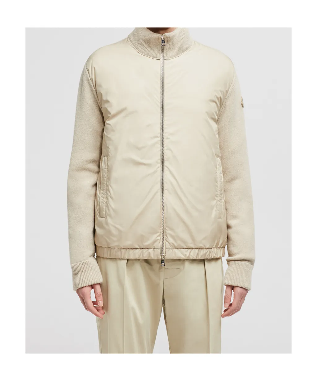 Padded Wool & Cashmere Zip-Up Cardigan