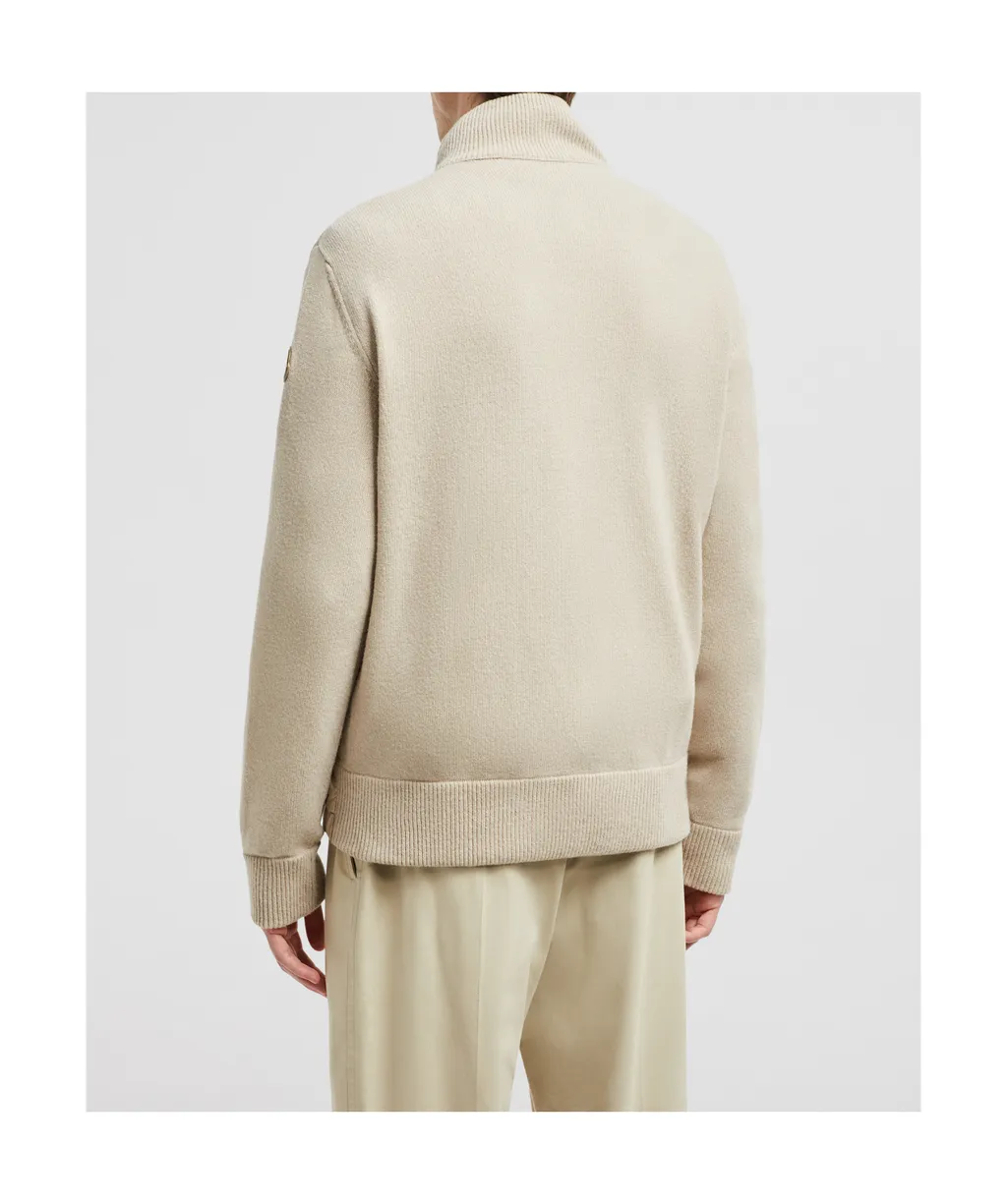 Padded Wool & Cashmere Zip-Up Cardigan