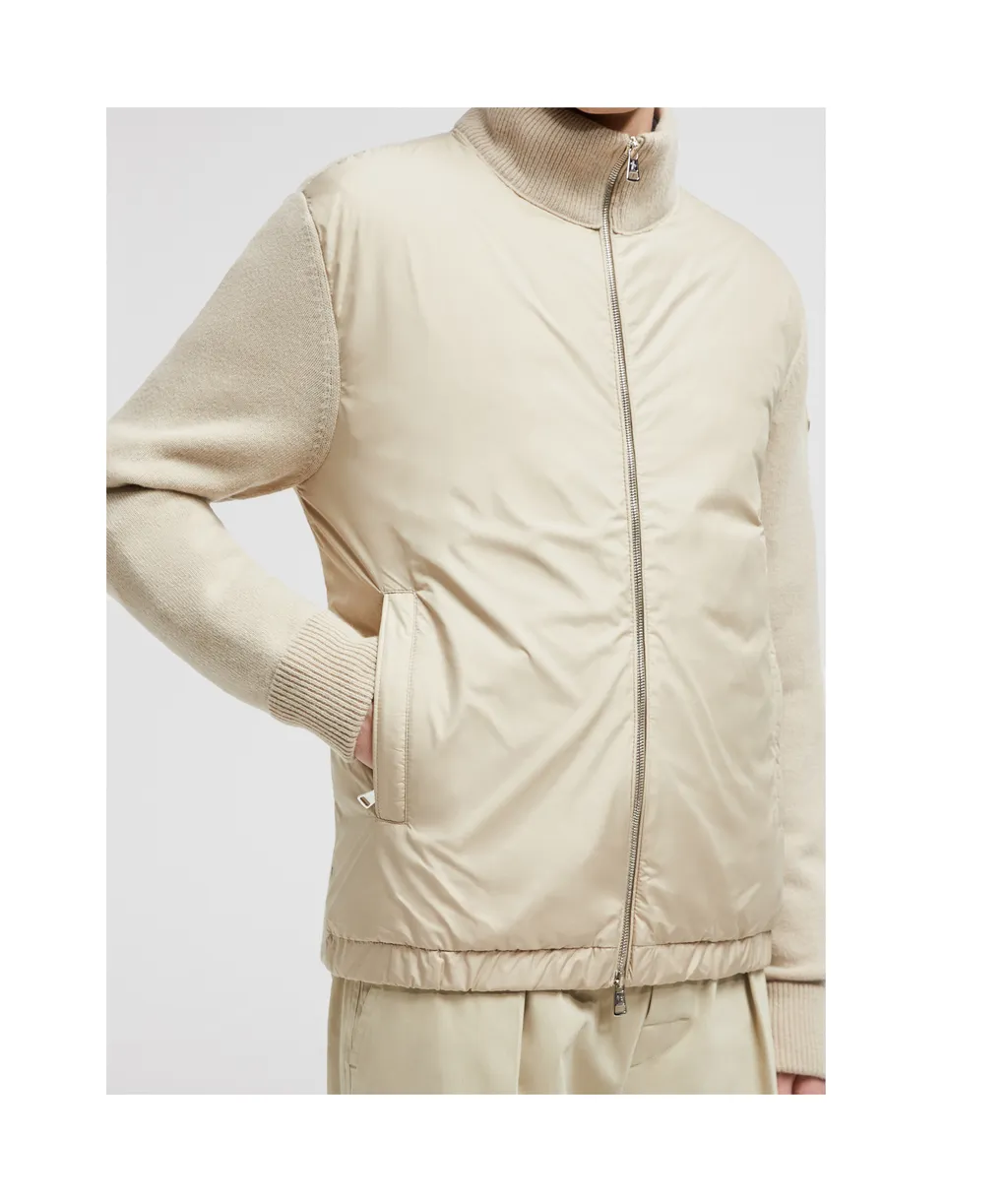 Padded Wool & Cashmere Zip-Up Cardigan