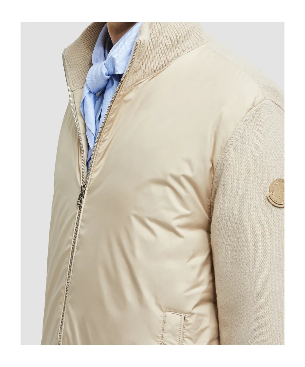 Padded Wool & Cashmere Zip-Up Cardigan