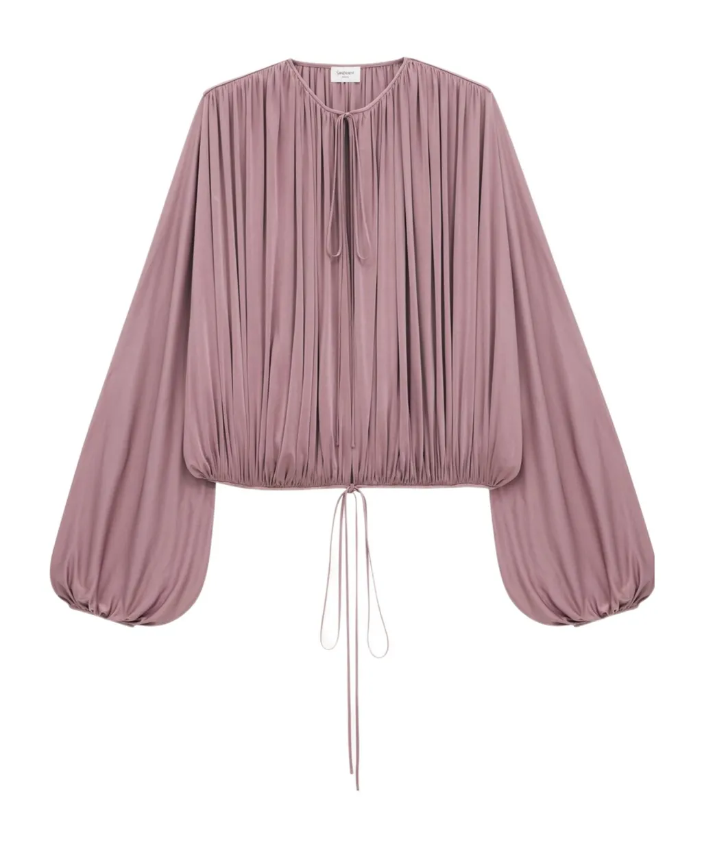 Saint Laurent Gathered Drawstring Blouse