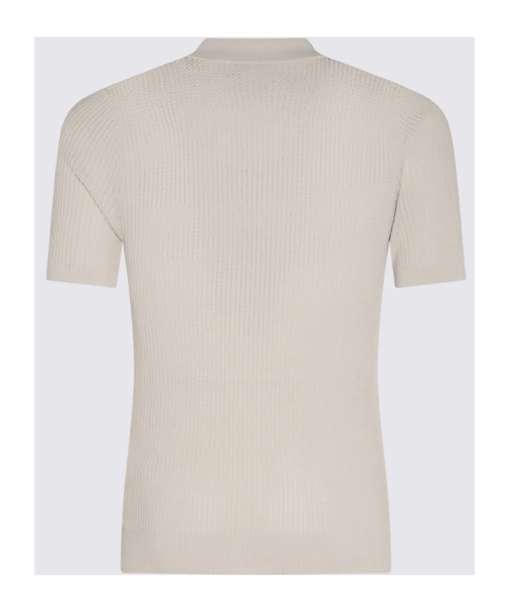 Eleventy Short-Sleeved Ribbed Polo Shirt