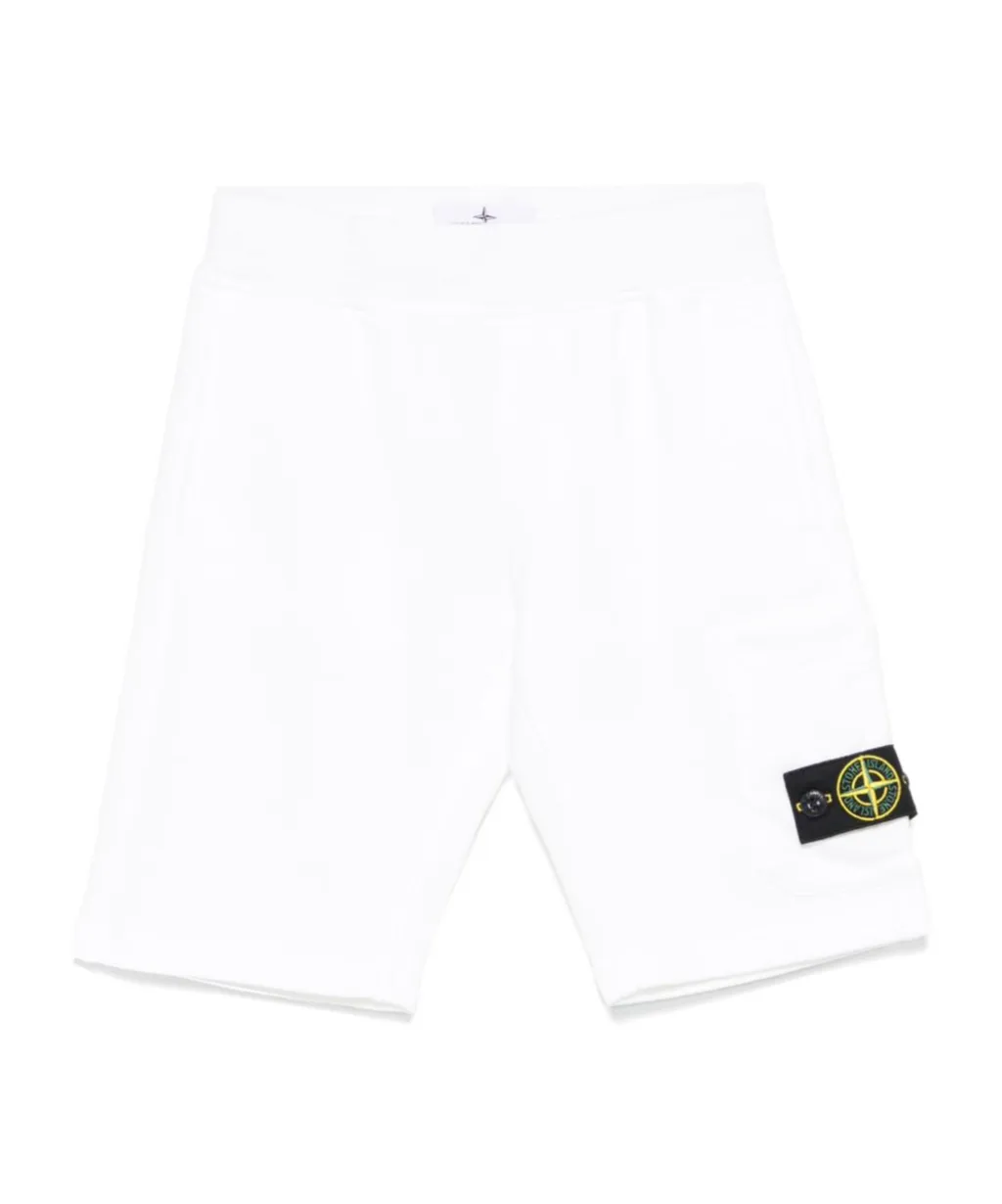 Stone Island Junior Compass-Patch Elasticated Waistband Shorts