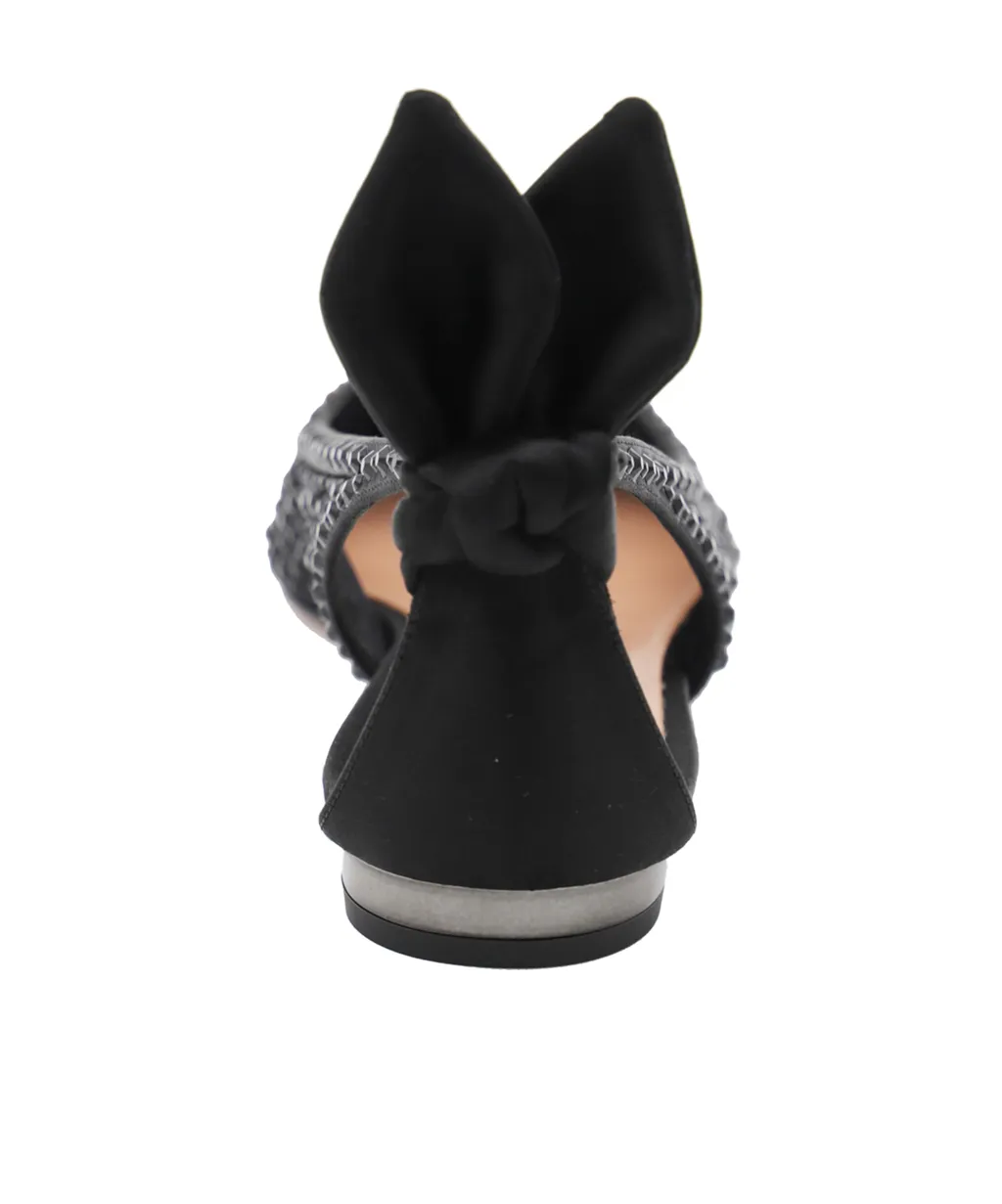 Aquazzura Bow Tie Embellished Tulle Flat