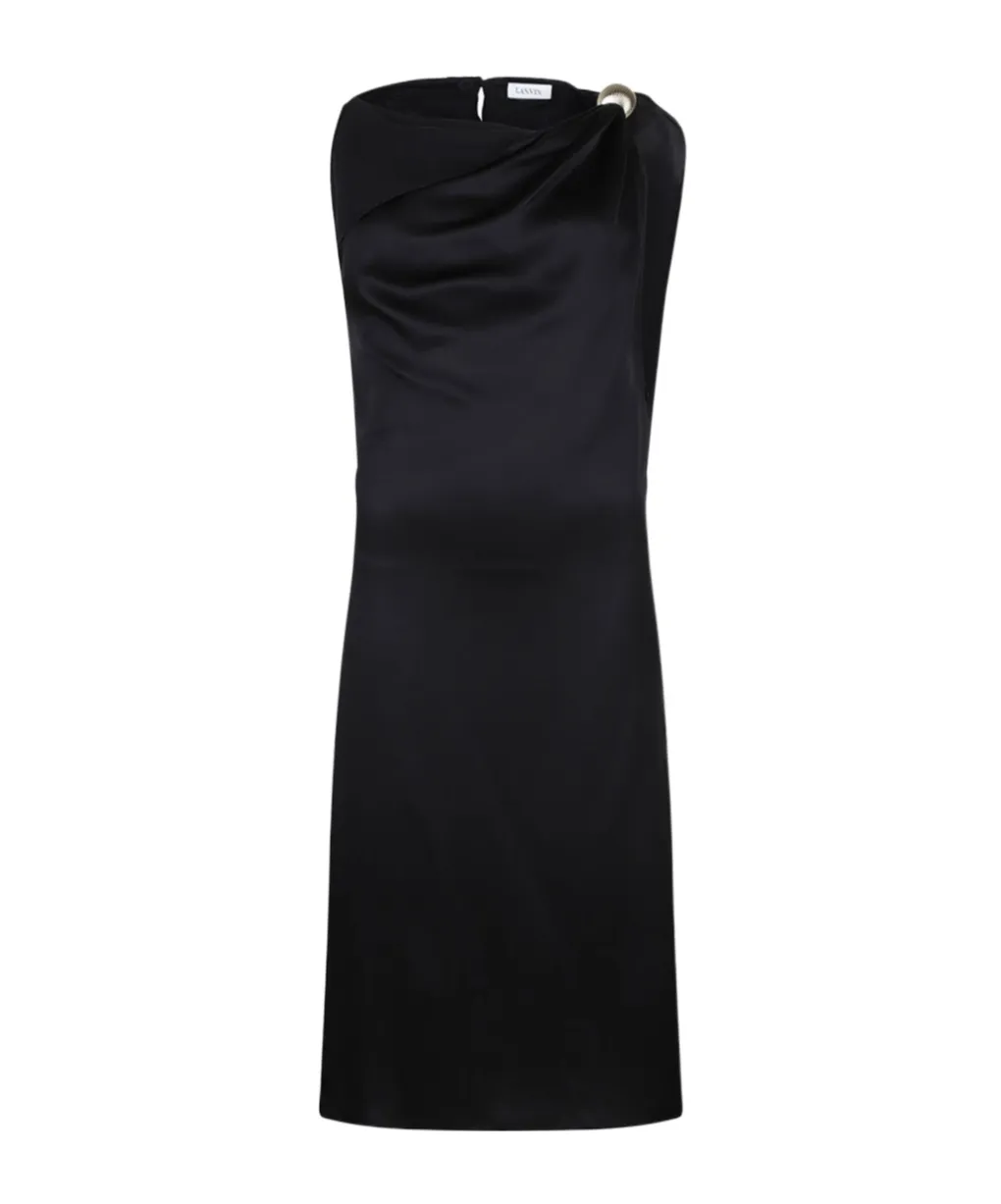 Lanvin Boat Neck Arpge Midi Dress