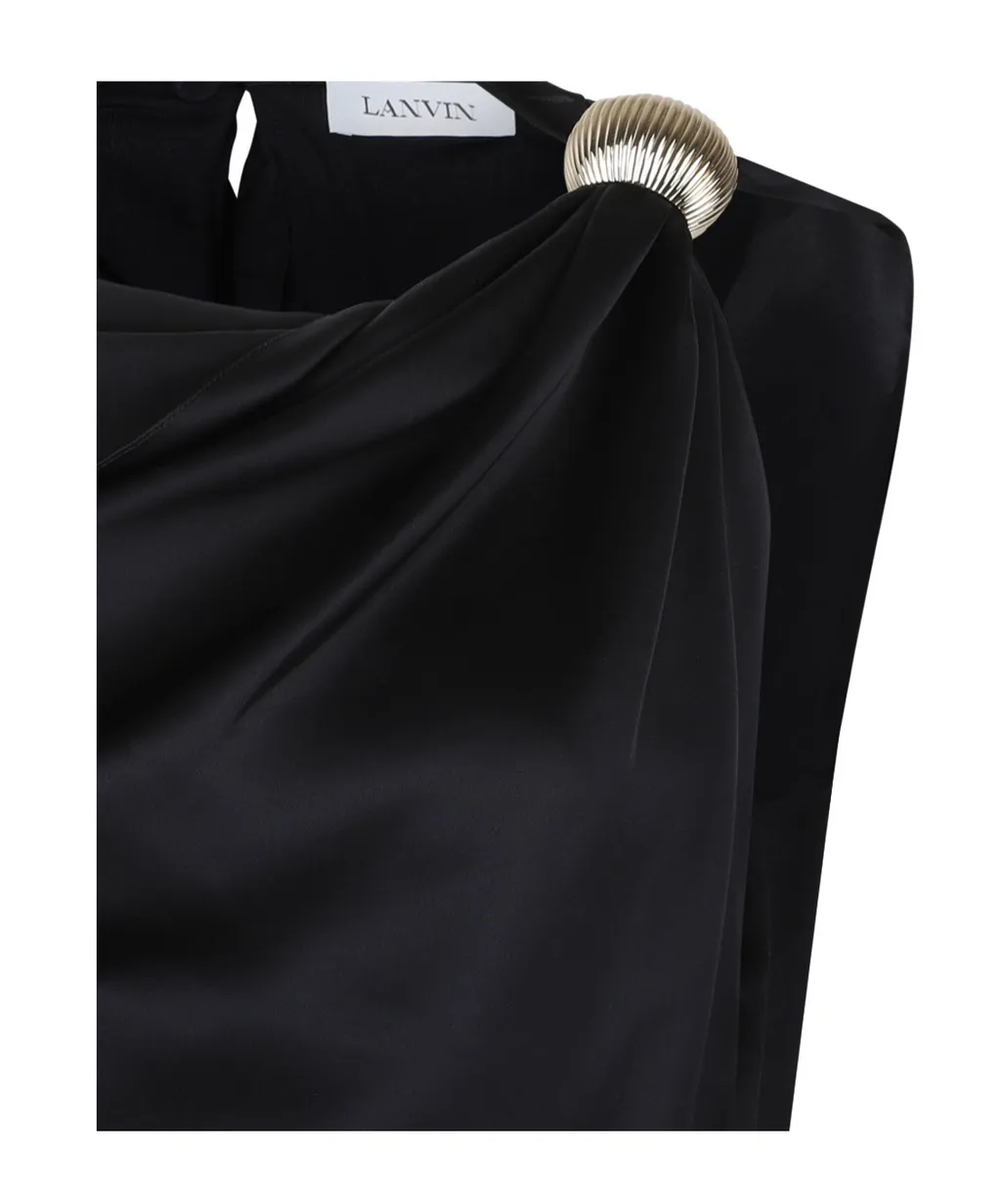 Lanvin Boat Neck Arpge Midi Dress