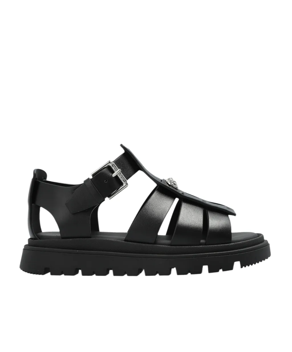 Versace Kids Logo Plaque Open Toe Sandals