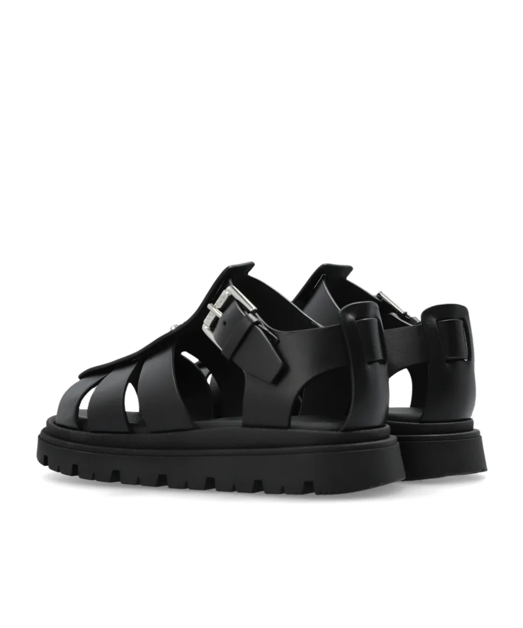 Versace Kids Logo Plaque Open Toe Sandals