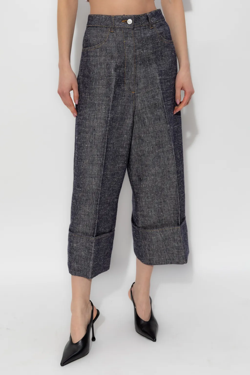 Givenchy Pleat Detailed Cropped Jeans