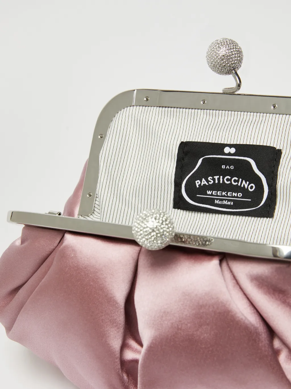 Small Satin Pasticcino Bag With Rhinestones