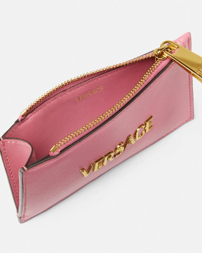 Versace Logo-Lettering Zipped Wallet