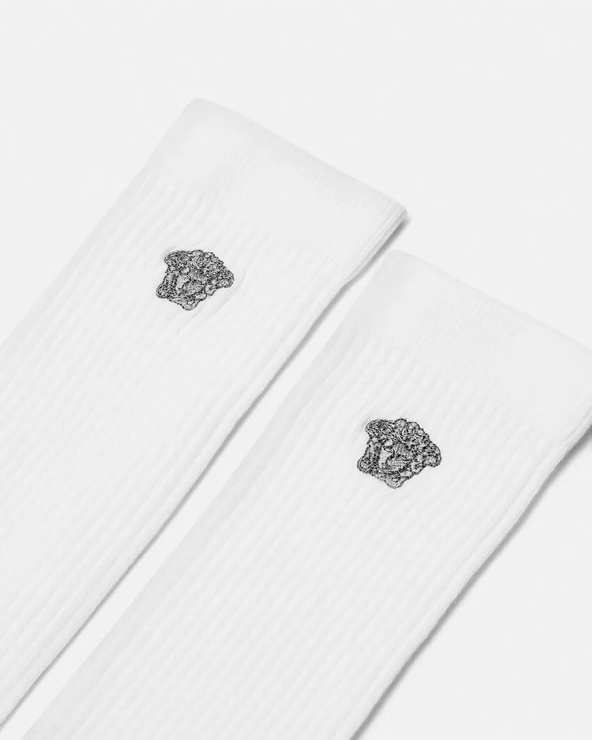 Versace Logo Embroidered Socks