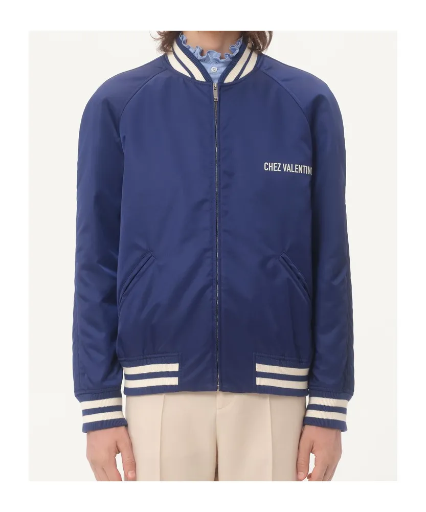 Valentino Logo Printed Zip-Up Jacket