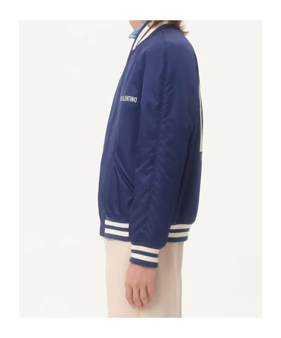 Valentino Logo Printed Zip-Up Jacket