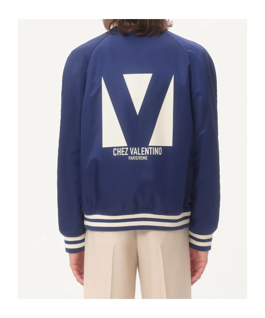 Valentino Logo Printed Zip-Up Jacket