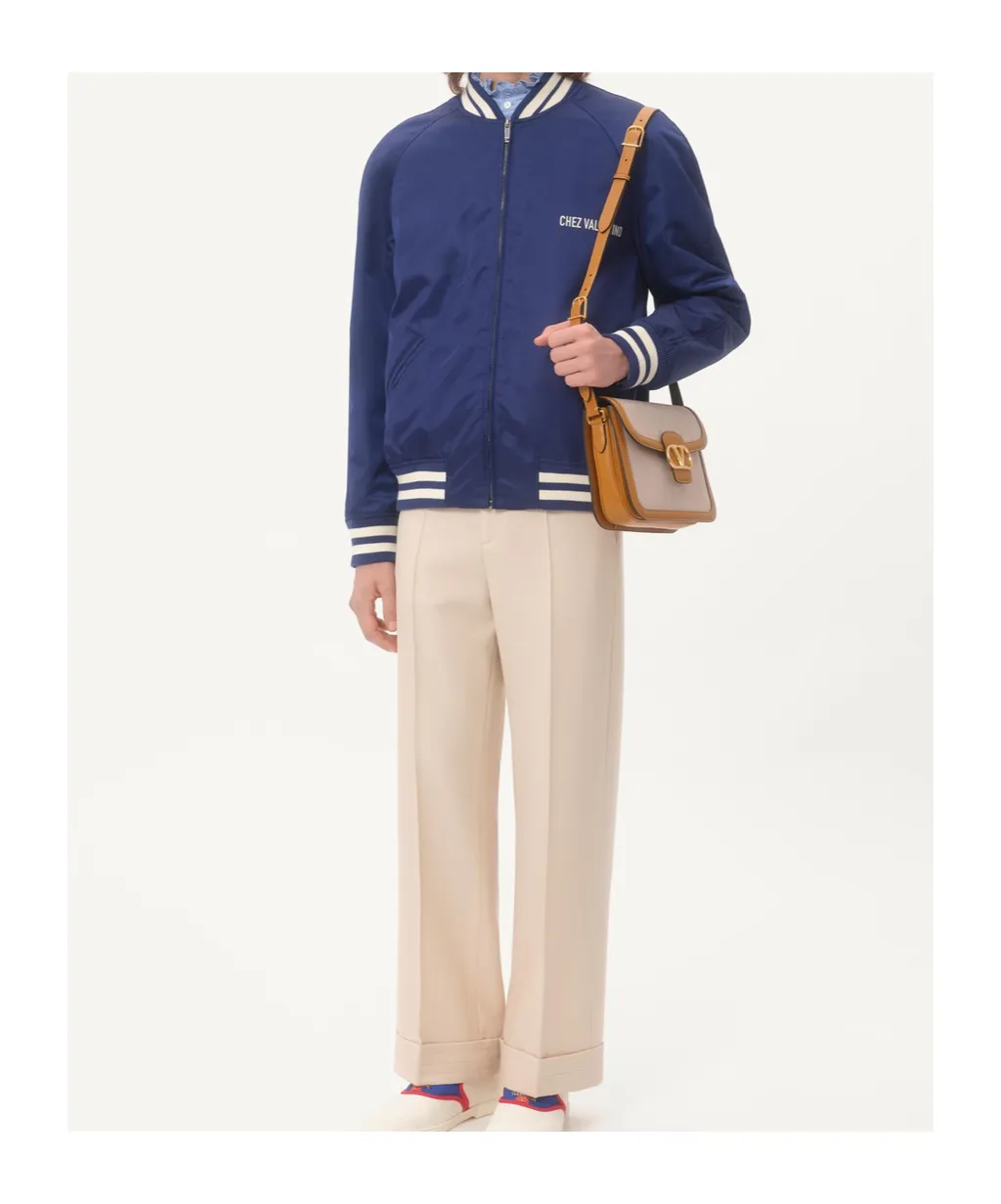 Valentino Logo Printed Zip-Up Jacket