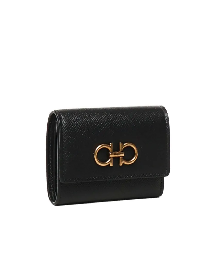 Ferragamo Gancini Plaque Tri-Fold Wallet