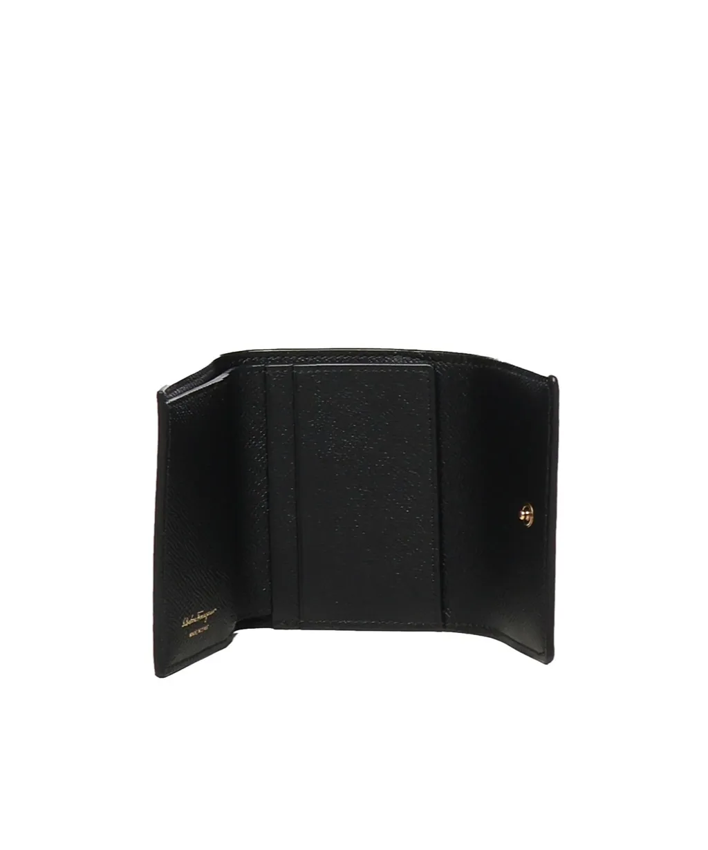 Ferragamo Gancini Plaque Tri-Fold Wallet