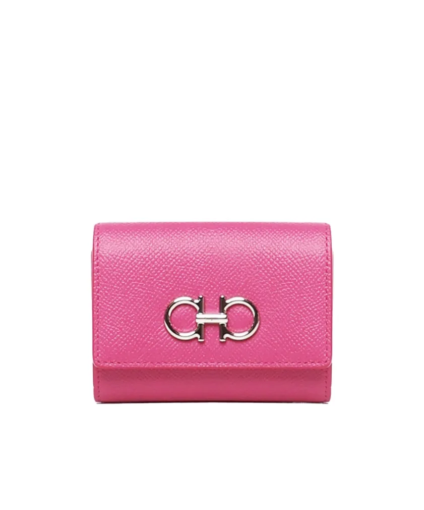Ferragamo Gancini Plaque Tri-Fold Wallet
