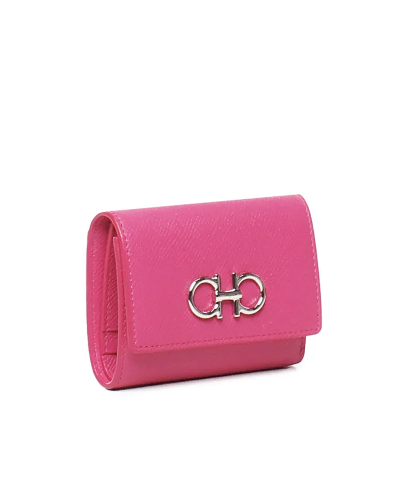 Ferragamo Gancini Plaque Tri-Fold Wallet