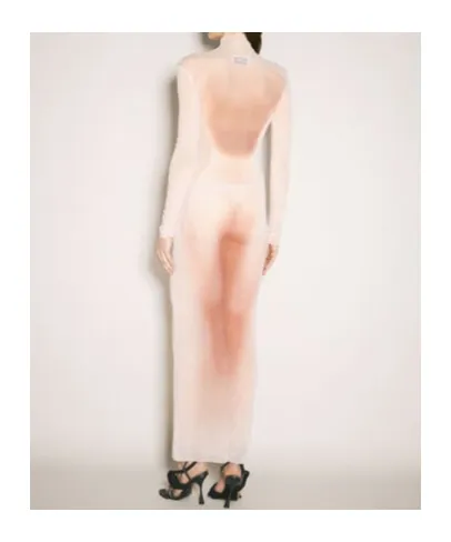 Jean Paul Gaultier Le Classique Turtleneck Mesh Long Dress