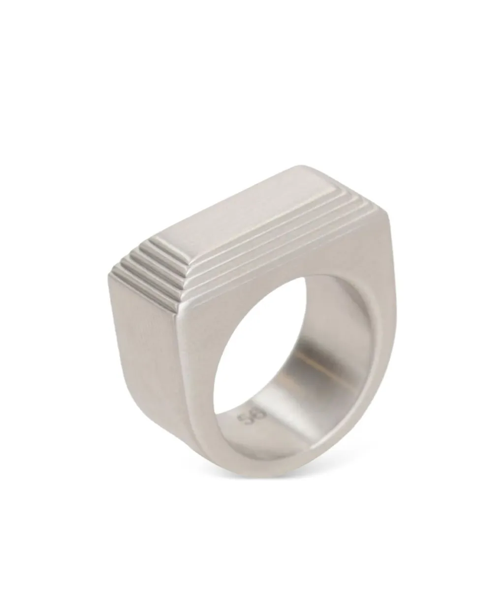 Rick Owens Etched Beveled Geometric Ring