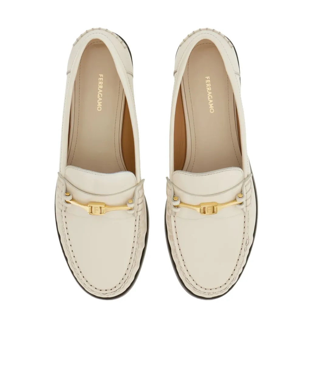 Ferragamo New Vara Almond-Toe Loafers